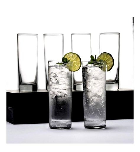 LEMONSODA Premium Highball Set Glass Tall Drinking Glasses, Clear Drinking Glasses, Gin And Tonic Glasses, High Ball Glasses, Glass Drink, Tom Collins, Iced Tea Glasses, Cocktail Glassware, Bar Glasses