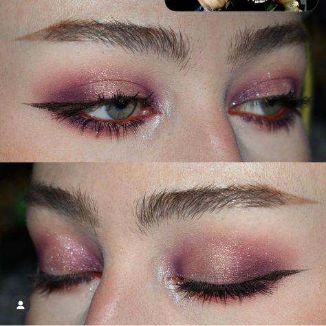 Pink And Green Makeup, Easy Liner, Berry Makeup, Goth Eye Makeup, Silver Eye Makeup, Wedding Guest Makeup, Magical Makeup, Formal Makeup, Swag Makeup