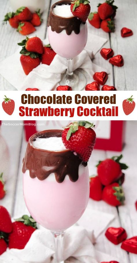 Chocolate Covered Strawberry Cocktail, Baileys Valentines Day Drinks, Chocolate Strawberry Cocktail, Virgin Valentine Drinks, Baileys Strawberries And Cream Drinks, Valentine’s Day Drinks Alcoholic, Valentines Drink Ideas, Valentines Day Drinks Alcoholic, Valentine’s Day Drinks