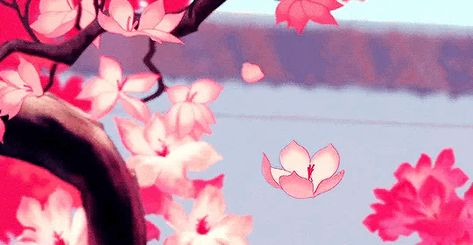 Gif Wallpaper Anime Pc, Hot Pink Banner Gif, Pink Flowers Gif, Dark Pink Banner Gif, Pink Banner Gif, Gif Header, Gif Banners, Gif Background, Red Cherry Blossom