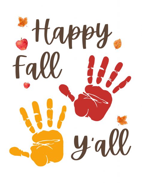 Fall Handprint Crafts For Infants, Fall Handprint Crafts For Kids, Fall Handprint Crafts For Toddlers, September Handprint Art, Fall Crafts For Infants, Happy Fall Yall Printable, Handprint Activities, Fall Handprint Art, Infant Teacher