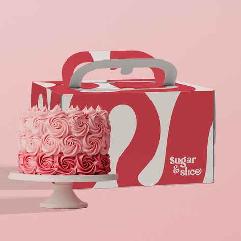 Here’s the cake box packaging design for Sugar and Slice 😋 Inspired by the delightful swirls of frosting, the design captures the joyful movement one feels after savouring a delicious dessert 🧁😍 Ready to take a bite? 😋 ( cake box packaging, cake box design, cake box, packaging design, box packaging design ) #cakebox #cakeboxes #cakeboxpackaging #cakeboxpacking #cakeboxpackagingdesign #packagingdesign #cakeboxbakery Cake Design Packaging, Cake Box Design Packaging Ideas, Dessert Box Packaging, Cake Box Packaging Design, Cake Packaging Ideas, Cake Box Design, Dessert Boxes Packaging, Cake Box Packaging, Packaging Design Box