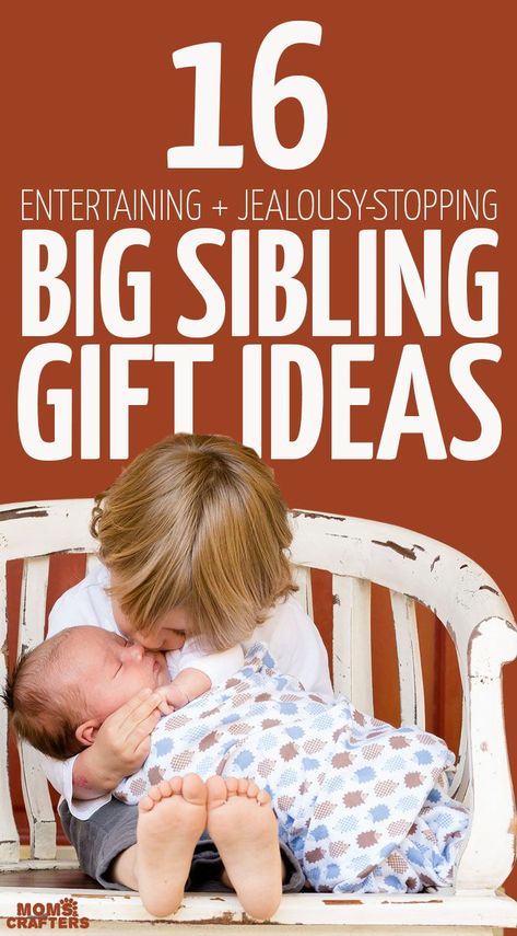 So you know what to add to your baby registry, or what to buy a pregnant woman or new mother... but what about the new big sibling? Here are some big sibling gifts to get for a new baby's big brother or sister to help with jealousy, to entertain, and to educate about the new baby! Pregnancy | Parenting Sibling Gift Ideas, Big Brother Kit, Big Sister Kit, Big Sister Bag, Gifts For Brother From Sister, Big Sibling Gifts, New Big Sister Gifts, Big Brother Gifts, Brother Ideas