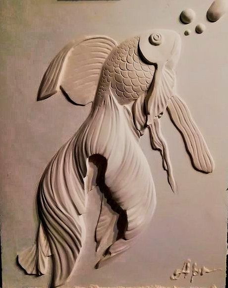 Drywall Art, Koi Art, Plaster Sculpture, Cement Art, Relief Art, Diy Abstract Canvas Art, Plaster Wall Art, Clay Wall Art, Pottery Painting Designs