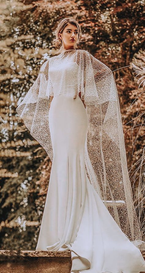 Cream Wedding Dresses, Baju Kahwin, Wedding Dress Black, White Skater Dresses, Cape Wedding Dress, Wedding Dress Guide, Junior Prom Dresses, Fit And Flare Wedding Dress, Dress Guide