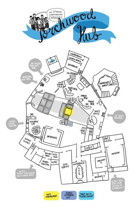 Torchwood Hub Map | Detailed and at least partially accurate… | Flickr Captain Jack Harkness, Illustrated Maps, Jack Harkness, John Barrowman, Bbc Doctor Who, Doctor Who Art, Wibbly Wobbly Timey Wimey Stuff, Torchwood, Captain Jack