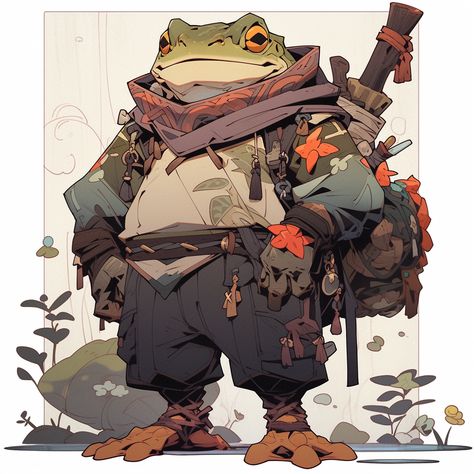 Frog Art, Dungeons And Dragons Characters, Dnd Art, Game Character Design, Character Design Animation, Fantasy Concept Art, Dnd Characters, Creature Design, Character Portraits