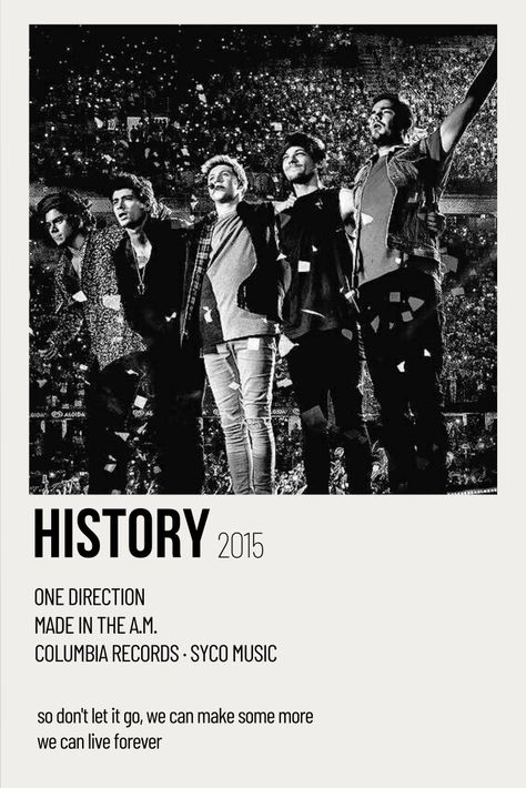 One direction history poster Alternative Minimalist Album Covers One Direction, One Direction Minimalist Poster, Poster Prints One Direction, One Direction Album Poster, One Direction Aesthetic Poster, One Direction Posters Aesthetic, One Direction Lyrics Aesthetic, One Direction Prints, One Direction Wall Art