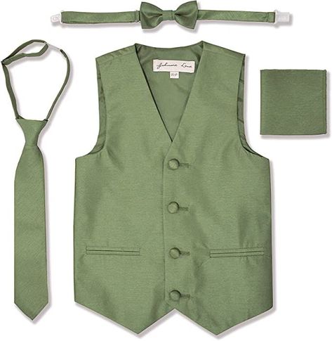 Formal Tuxedo Vest for Boys, Especial Events, Wedding Ring Boy, Sage Green Boys Formal, Ring Boy, Tuxedo Vest, Formal Tuxedo, Vest Set, Stage Costume, Kids Clothes Boys, Tuxedos