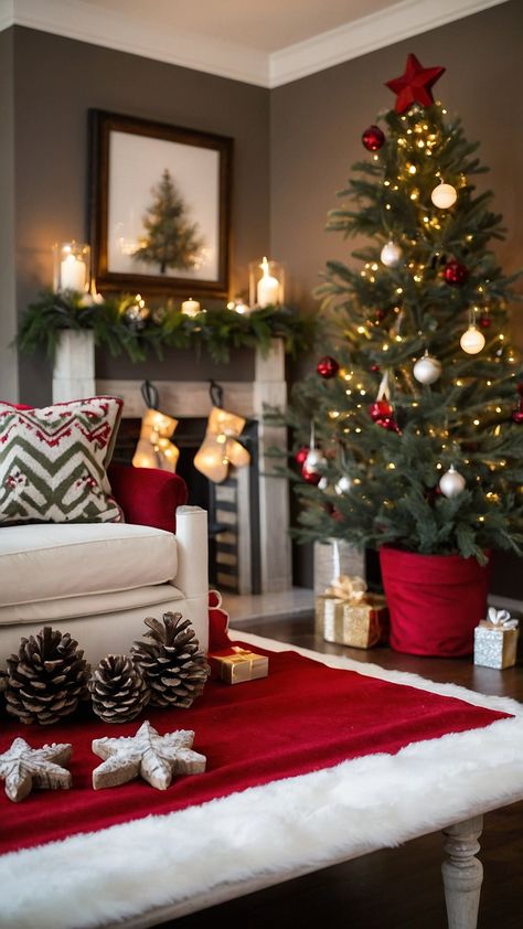 Transform your space this holiday season with our ultimate guide to cozy Christmas room decor Discover enchanting ideas that will turn your bedroom into a winter wonderland Explore aesthetic DIY projects that add warmth and charm to your living room perfect for creating a festive atmosphere We also share modern and simple styles that suit small living areas and bay windows ensuring every corner of your home radiates holiday cheer From inviting coffee table arrangements to tho Cozy Christmas Room, Coffee Table Arrangements, Explore Aesthetic, Home Feeling, Cozy Christmas Decor, Aesthetic Diy, Bay Windows, Hanging Stockings, Christmas Room Decor