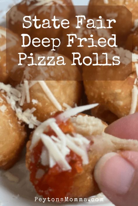 Fried Pizza Rolls, Fried Pepperoni, Deep Fried Pizza, Minnesota State Fair Food, Fried Pizza, Pepperoni Recipes, Crescent Roll Pizza, Pizza Roll Recipe, Pizza Ball