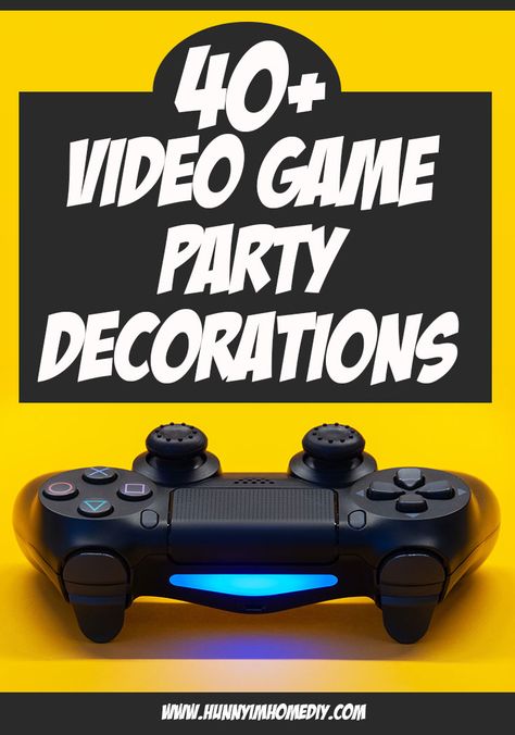 Outdoor Video Game Party, Video Game Party Ideas For Adults, Video Game Theme Party Decorations, Video Game Birthday Party Decorations Diy, Level Up Decorations, Classic Video Game Party, Diy Video Game Party Decor, Gamer Graduation Party Ideas, Video Game Theme Birthday Party