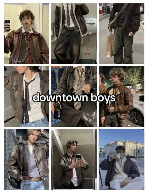 Types Of Male Aesthetics, Outfit Aesthetics Types Men, Different Types Of Guys Aesthetic, Men Fashion Styles Types, Types Of Outfits Style Men, Downtown Men Outfits, Y2k Outfits Men Ideas, Downtown Guy Outfits, Downtown Boy Aesthetic Outfits