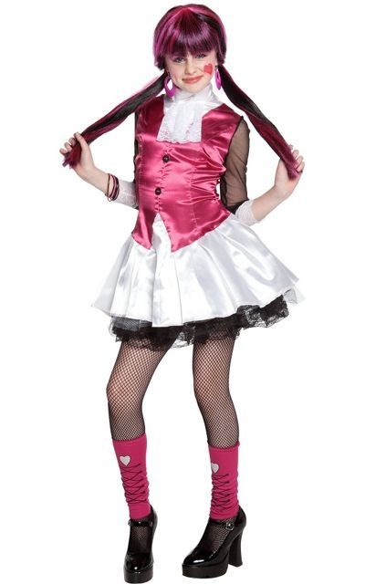 Draculaura  ♡♡ Girls Wolf Costume, Draculaura Dress, Draculaura Costume, Monster High Halloween, Monster High Costume, Halloween City, Monster High Draculaura, Party City Costumes, White Satin Dress