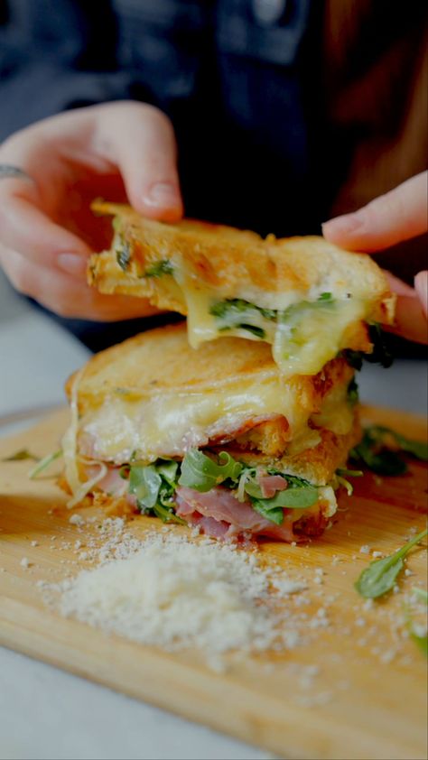 Grilled Cheese Sandwich with Prosciutto | Hero Bread Prosciutto Sandwiches, Hero Bread, Prosciutto Grilled Cheese, Hero Recipes, Prosciutto Sandwich, Hero Sandwich, Prosciutto Recipes, Comte Cheese, Source Of Fiber