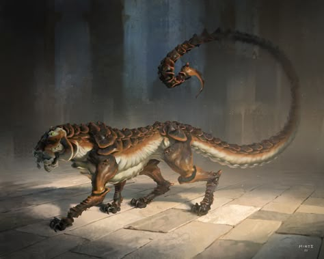 Hybrid Ideas, Desert Creatures, Temple Interior, Fantasy Desert, Creature Ideas, Mythical Creatures Fantasy, Cool Monsters, Creature Artwork, Fantasy Beasts