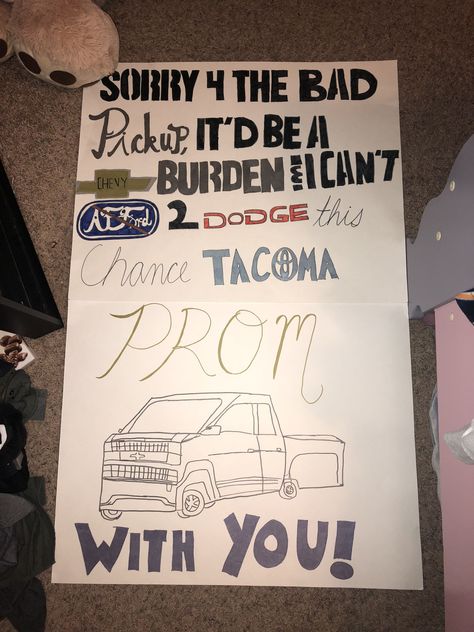 Creative Prom Proposal Ideas, Sadies Proposal, Cute Hoco Proposals, Cute Promposals, Breezeway Ideas, Country Prom, School Dance Ideas, Prom Posters, Gray Headboard