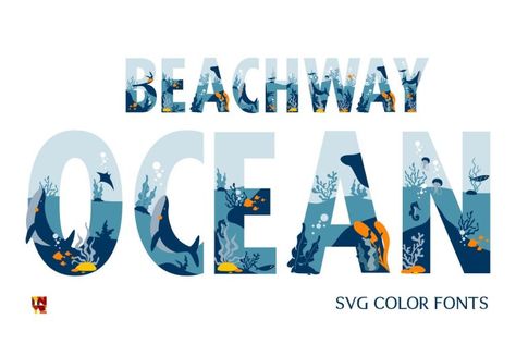 Download Beachway Ocean font for iOS, Android, macOS, or Windows for free, or you can buy the full version with a commercial license here. Beachway Ocean is an artistic SVG color font. It has rich illustrations for a creative project with a cool and fresh color palette. It features an oceanic landscape and cute creatures. […] The post Beachway Ocean Font appeared first on FreeFontDL. Ocean Font, Font Guide, Otf Font, Font Letters, Fonts Creative, Fresh Color Palette, Ocean Colors, Fresh Color, Beach Shop