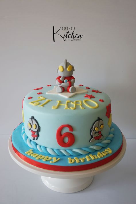 Ultraman cake by @serenesskitchen Ultraman Cake, Cake Superhero, Congrats Cake, Ultra Man, 4th Birthday Cakes, Cake Fondant, Birthday Idea, Fondant Figures, Cake Designs Birthday