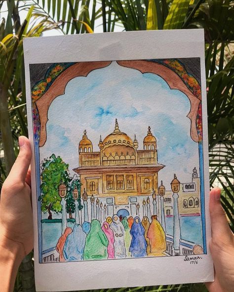 Share you feedback:) Chote Sahibzade Drawing, Gurudwara Painting, Gurudwara Drawing, Chaar Sahibzaade Drawing, Gurupurab Drawing, Amritsar Painting, Punjab Drawing, Golden Temple Drawing, Golden Temple Painting