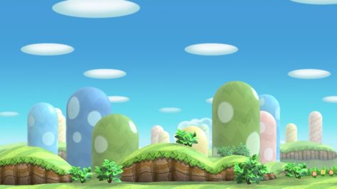 Nintendo Laptop Wallpaper, Mario Laptop Wallpaper, Mario Desktop Wallpaper, Super Mario Landscape, Mario Kart Background, Mario Game Background, Mario Landscape, Wii Icons, Video Game Landscape