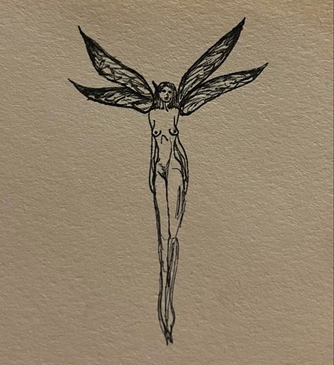 Absinthe Fairy Tattoo, Forest Elf Tattoo, Dark Naturalism Tattoo Ideas, Blackwork Fairy Tattoo, Goth Fairy Drawing, Dark Fairycore Tattoo, Edgy Fairy Tattoo, Whimsical Art Tattoo, Nature Fairy Tattoo