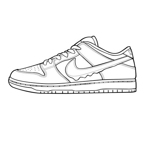 Shoe Illustration Jordan Shoe Drawings, Nike Shoes Coloring Pages, Shoes For Drawing, Nike Shoes Cartoon, Nike Shoes Drawing, Shoe Coloring Pages, Sneaker Drawing, Sneakers Vector, Nike Drawing