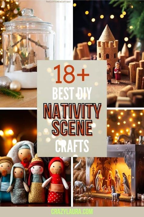 Bring the magic of Christmas to life with DIY nativity scene craft ideas. Easy and festive projects to make your holiday decor truly shine! #DIY #NativityCrafts #Christmas #Decor Advent Festival Ideas, How To Make A Nativity Scene, Nativity Crafts Diy, Nativity Crafts For Adults, Diy Manger Nativity, Christmas Manger Ideas, Diy Christmas Nativity Scene, Nativity Scene Decor Ideas, Manger Scenes Nativity Diy