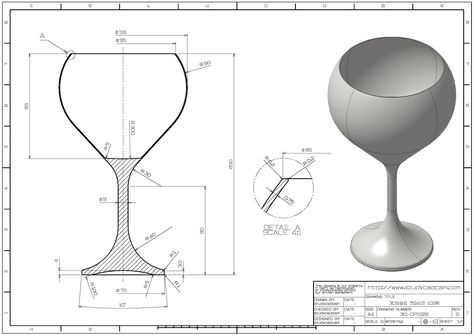 Autodesk Inventor Tutorial #7 | How to make Wine Glass - STUDYCADCAM Wine Glass Drawing, How To Make Wine, Solidworks Tutorial, 3d Sketch, Autodesk Inventor, Mechanical Engineering Design, 3d Modeling Tutorial, Model House Plan, Autocad Drawing