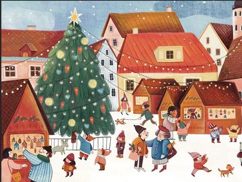 Anastasiia Bielik on Instagram: "Tallinn Christmas market is a magical place filled with the spirit of the holiday and the smell of mulled wine. Estonia has a delicious traditional mulled wine called Glögg. Be sure to try it if you come to Estonia during the winter holidays! 🎄🎄🎄 #illustration #artforkids #bookartist #childrensbookartist #artisticmoods #illustratorsofinstagram #picturebookart #illustratenow #instaart #childrensbooks #childrenillustration #drawing #illustration_daily #weloveill Christmas Market Illustration, Tallinn Christmas, Holidays Illustration, Market Illustration, Christmas Smell, Christmas Illustrations, Create Drawing, Sweet Christmas, Mulled Wine