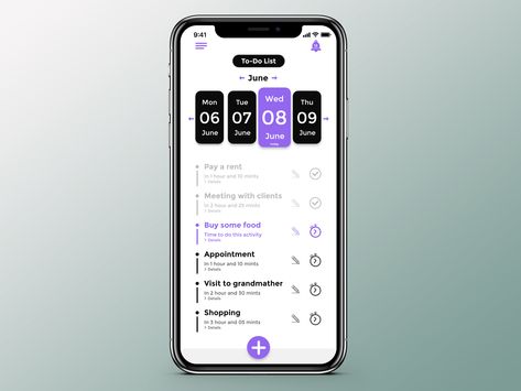 To-Do List App Ui by Afaq Todo List Ui Design, To Do List App Design, List Ui Design, To Do List App, Todo List App, App Navigation, List Ui, Checklist App, To Do App