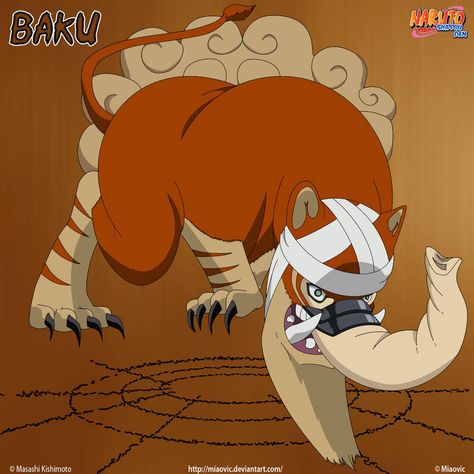 Baku by https://www.deviantart.com/miaovic on @DeviantArt Naruto Summoning, King Of Hell, Naruto 1, Gak Ada, Wolf Spirit Animal, Naruto Fan Art, Long Time No See, Naruto Shippuden Characters, Anime Accessories