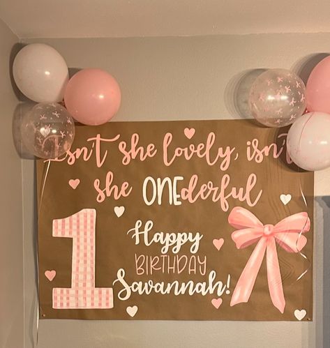 Isn’t she lovely, isn’t she ONEderful? ✨ Celebrating Savannah’s first birthday with all the charm and sweetness she deserves! 🎉 #firstbirthday #onederful #onederfulbirthday #birthdaygirl 1 St Birthday Girl Year Old Themes, Onederful High Chair Banner, First Birthday April Theme, 1st Birthday Must Do, Isn’t She Lovely Birthday, Isn’t She Onederful Birthday Boho, Isn’t She Lovely First Birthday, Isn’t She One Derful Birthday, Isn’t She Lovely Isn’t She Wonderful Birthday Decor