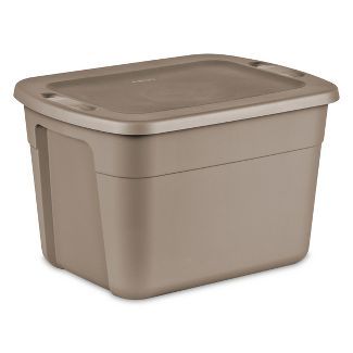 6.50---LOVE THESE!!  <  3 Sterilite 18 Gal Storage Tote - Desert Brown Target Bookcase, Double Wide Trailer, Tack Room Ideas, Moving Out Of State, Organizing Supplies, Bookcase Hack, Stackable Plastic Storage Bins, Drawer Cart, Wheat Bran