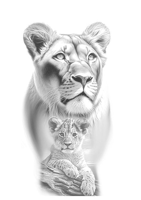 Leona Tattoo, Spartan Helmet Tattoo, Lioness And Cub Tattoo, Lion Cub Tattoo, Lion And Lioness Tattoo, Tattoo Leopard, Lioness Tattoo Design, Female Lion Tattoo, Big Cat Tattoo