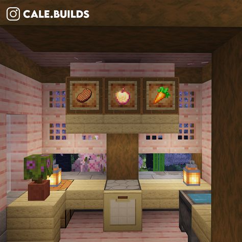 Interior design for my Chery Blossom House First Post On Instagram, Minecraft Schematics, Kitchen Minecraft, Cherry Blossom House, Cute Cherry Blossom, Minecraft House Interior, Cute Minecraft Builds, Interior Minecraft, Blossom House