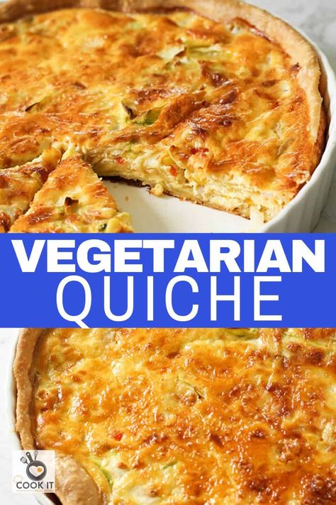 Vegetable Quiche Recipes, Vegetarian Quiche Recipes, Vegetarian Quiche, Vegetable Quiche, Quiche Recipes Easy, Quiche Recipe, Best Vegetarian Recipes, Shortcrust Pastry, Quiche Recipes