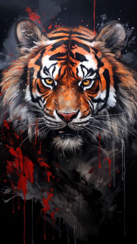 Free background 4k, hd wallpaper tiger, predator, drops, strokes, art, head, background hd for pc & mobile Tiger Canvas Painting, Art Iphone Wallpaper, Wallpaper Tiger, Iphone Wallpapers Hd, Iphone Wallpaper Hd, Tiger Artwork, Tiger Canvas, Wallpapers Ipad, Big Cats Art