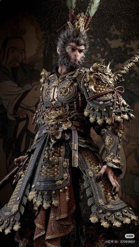 Sun Wukong Armor, Black Myth Wukong Wallpaper, Monkey King Art, Sun Wokung, Son Wukong, Wu Kong, Chinese Armor, Black Myth Wukong, Character Inspiration Male