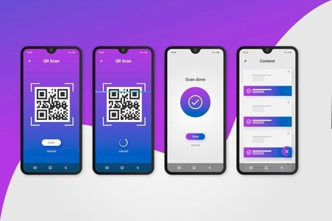 Step-by-step guide in using qr code Free... | Free Vector #Freepik #freevector #technology #template #phone #mobile Scan Code Design, Payment Qr Code Design, Qr App, Qr Code Design Posters, Qr Code App, Qr Code Scanner App, Qr Scanner, Scan App, Technology Template