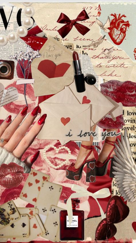 ♥️ late valentine’s day lol #valentines #valentinesday #red #redaesthetic #coquette #coquetteaesthetic #redcoquette #darkcoquette Valentines Wallpaper Collage, Red And Pink Coquette, Red Coquette Aesthetic, Wallpapers Coquette, Vintage Americana Aesthetic, Coquette Red, Maroon Aesthetic, Red Coquette, Valentine Vibes