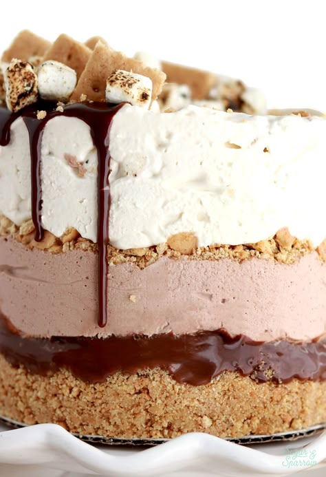 Marshmallow Ice Cream, Smores Ice Cream, Brownie Ice Cream Cake, Homemade Hot Fudge, Ice Cream Birthday Cake, Ice Cream Chocolate, Ice Cream Cake Recipe, Ice Cream Treats, Chocolate Ice