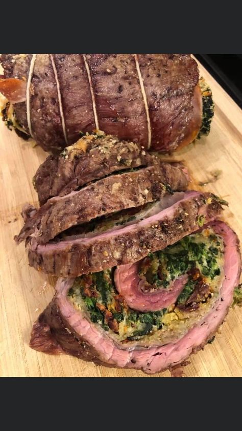 Flank Steak Roulade, Flank Steak Roulade Recipes, Stuffed Flank Steak With Bread Stuffing, Flank Steak Pinwheels Oven, Stuffed Flank Steak Recipes Oven, Rolled Flank Steak Recipes, Stuffed Flank Steak Recipes, Flank Steak Recipes Oven, Steak Roulade