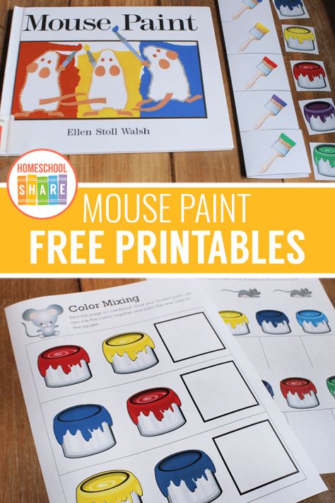 Mouse Paint Craft, Mouse Paint Activities Preschool, Preschool Book Activities, Mouse Paint Activities, Preschool Mouse, Paint Activities, Pet Activities, Story Baskets, Bilingual Kindergarten