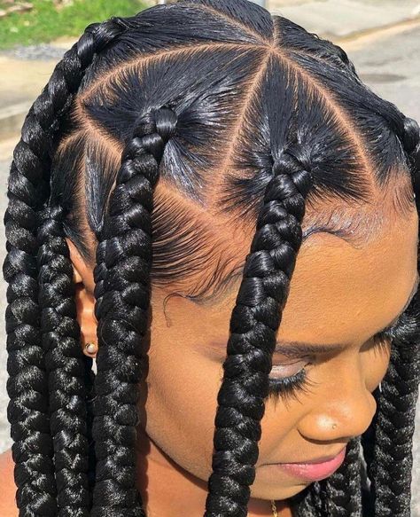 Big Box Braids Hairstyles, Jumbo Box Braids, Box Braids Hairstyles For Black Women, Cute Braided Hairstyles, Braids Hairstyles Pictures, Quick Braided Hairstyles, Braids With Curls, Girls Hairstyles Braids, Natural Hair Styles Easy