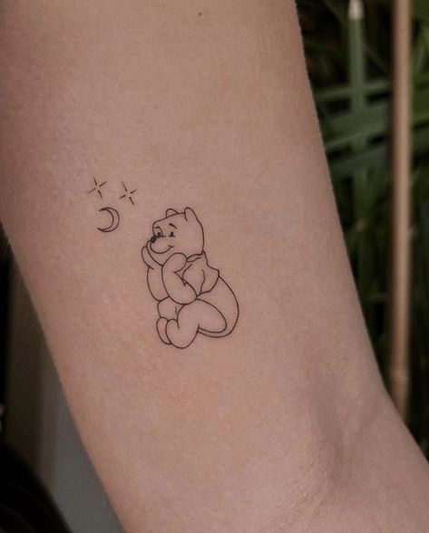 Dainty Disney Tattoos For Women, Minimal Disney Tattoo, Disney Fine Line Tattoo, Hidden Disney Tattoo, Cute Cartoon Tattoos, Subtle Disney Tattoos, Disney Minimalist Tattoo, Flash Tattoo Disney, Disney Princess Tattoo Ideas