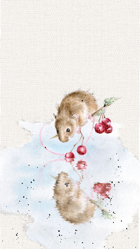 Mouse Phone Wallpaper by Wrendale Designs Wrendale Wallpaper, Wrendale Designs, Phone Wallpapers, Phone Wallpaper, Wallpapers, Collage, Animals, Pins, Design