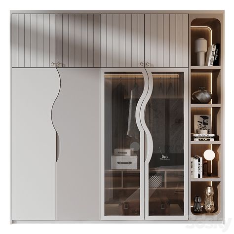 Cabinet GHS-2458 - Wardrobe & Display cabinets - 3D model Wardrobe Display, Wardrobe Designs, Wardrobe Design Bedroom, Display Cabinets, Cupboard Design, Walk In Wardrobe, Design Bedroom, Wardrobe Design, Kitchen Designs