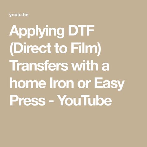 Applying DTF (Direct to Film) Transfers with a home Iron or Easy Press - YouTube Basting A Quilt, Dtf Printing, Dtf Transfers, Iron On Transfer, Cricut Design Space, Crafty Ideas, Design Space, The Professional, Dtf Transfer