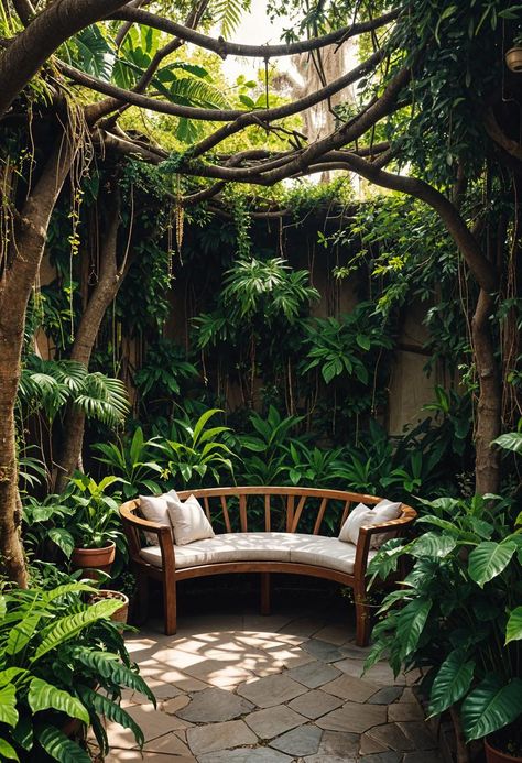 Tulum Garden, Small Courtyard Design, Small Garden Layout Ideas, Mini Balcony, Courtyard Design Ideas, Pepar Craft, Small Courtyard Garden, Courtyard Garden Design, Stylish Patio Furniture